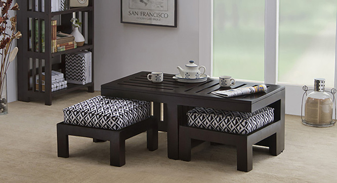 Caffino Coffee Table Set(Ebony&Black&White)